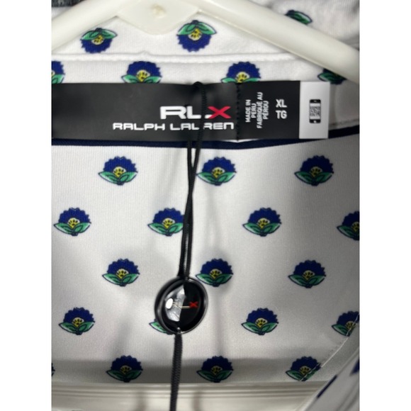 RLX Ralph Lauren Men's Golf Polo Shirt XL All Over Floral Print Wicking Tech - Picture 3 of 10